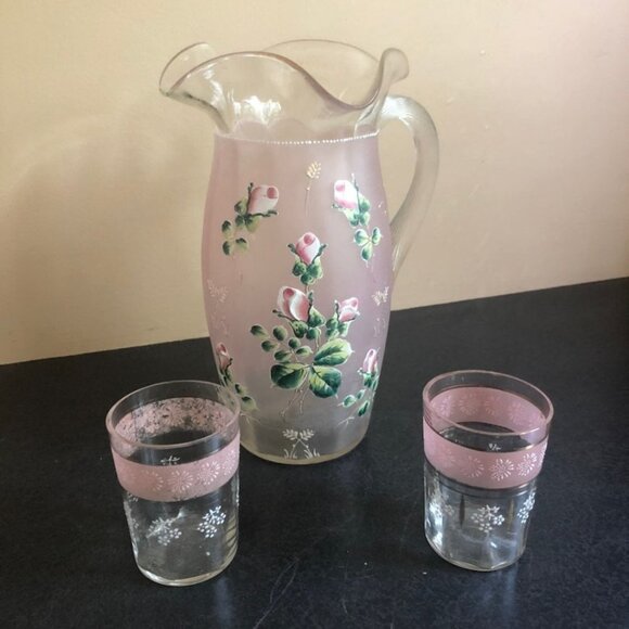 Hand Painted Ruffled Edge Lemonade Set - Picture 1 of 12